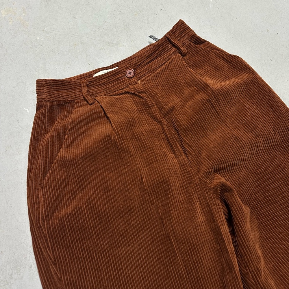 7115 by Szeki Pants Trouser Corduroy Size Medium Brown Wide Leg - Picture 2 of 8